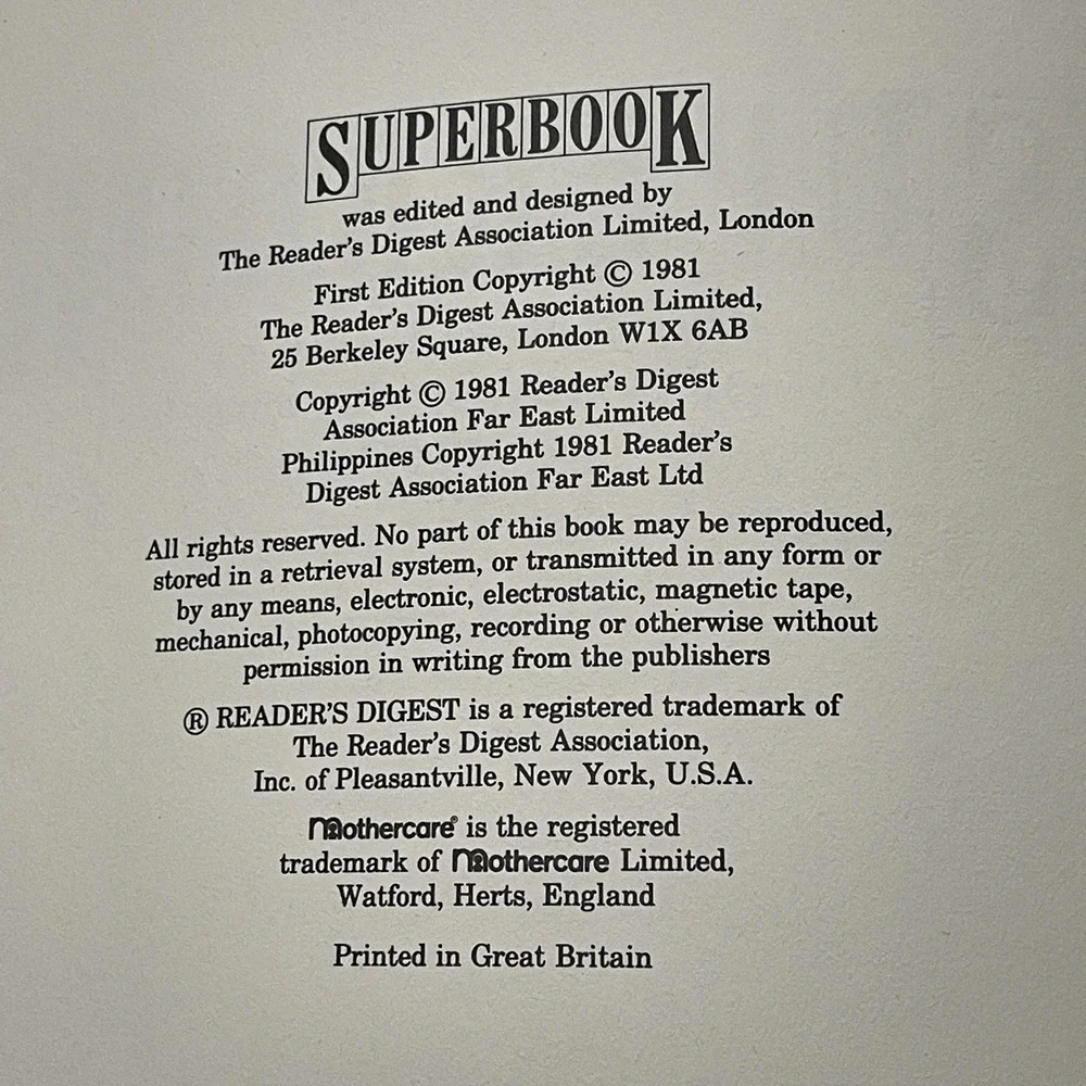 Vintage Readers Digest‎ 1981 Superbook Kids Stories Puzzles Jokes Hardback Book